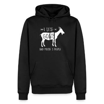 J'aime les chèvres chèvre chèvre bouc chèvre cadeau - Sweat à capuche Premium bio Homme - noir - Devant - Nico (187cm)