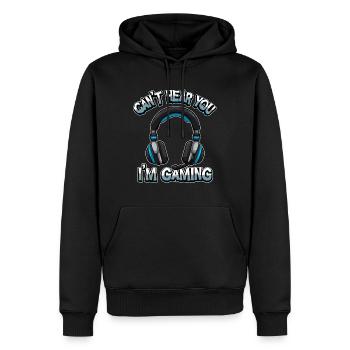 Can't Hear You I'm Gaming - Gamer Headset Sound - Männer Premium Bio Hoodie - Schwarz - Vorne - Nico (187cm)