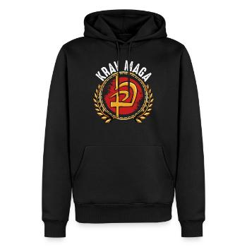 Krav Maga - Sweat à capuche Premium bio Homme - noir - Devant - Nico (187cm)