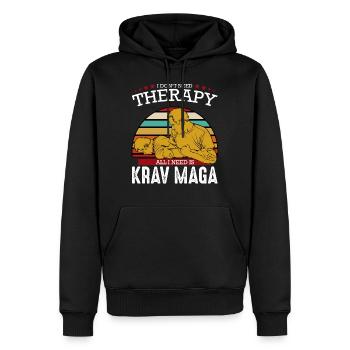 Krav Maga - Sweat à capuche Premium bio Homme - noir - Devant - Nico (187cm)