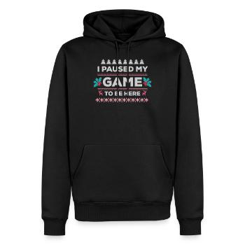 Joueur de jeu drôle Noël disant des jeux - Sweat à capuche Premium bio Homme - noir - Devant - Nico (187cm)
