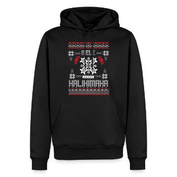 Mele Kalikimaka Ugly Christmas sweater - Men’s Premium Organic Hoodie - black - Front - Nico (187cm)