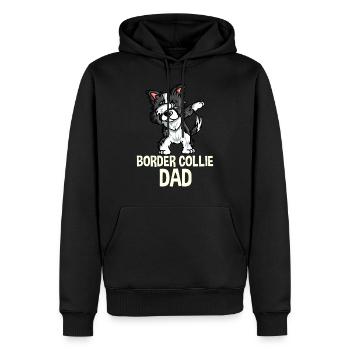 Border Collie Dad Papa Hund Spruch - Männer Premium Bio Hoodie - Schwarz - Vorne - Nico (187cm)