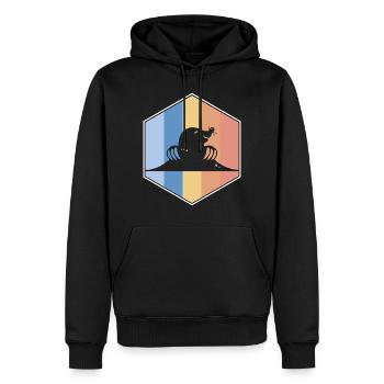 Mole retro and vintage hexagon - Men’s Premium Organic Hoodie - black - Front - Nico (187cm)