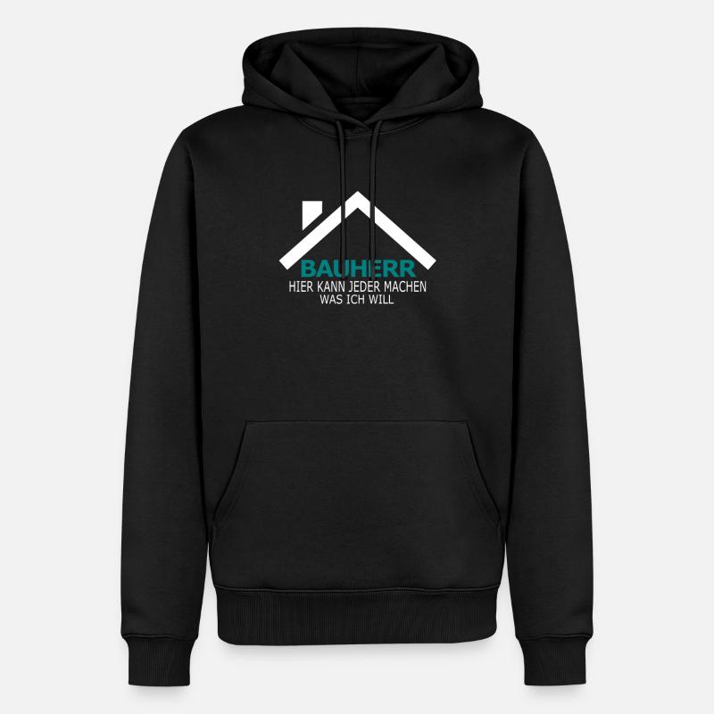 Bauherr - Männer Premium Bio Hoodie - Schwarz