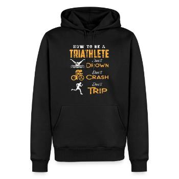 Triathlon Sport Triathlet Radfahren Laufen Sport - Männer Premium Bio Hoodie - Schwarz - Vorne - Nico (187cm)