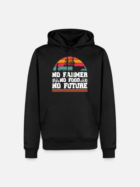 Ingen landmand ingen mad ingen fremtid - Bonde - Herre Premium økologisk hoodie - sort