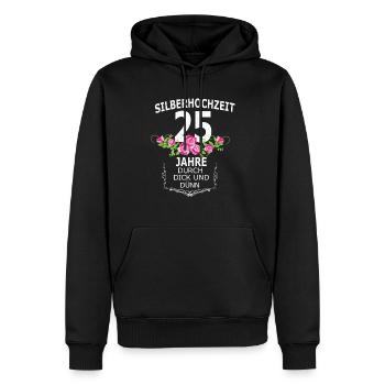 Silberhochzeit - Männer Premium Bio Hoodie - Schwarz - Vorne - Nico (187cm)