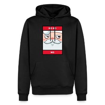 Anti Christmas Against Ho Ho Ho Gift - Men’s Premium Organic Hoodie - black - Front - Nico (187cm)