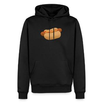Hotdog - Männer Premium Bio Hoodie - Schwarz - Vorne - Nico (187cm)
