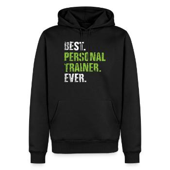 Entraîneur personnel - Sweat à capuche Premium bio Homme - noir - Devant - Nico (187cm)