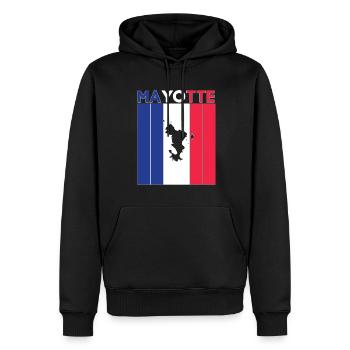 Mayotte Landesgrenze und Flagge - Männer Premium Bio Hoodie - Schwarz - Vorne - Nico (187cm)