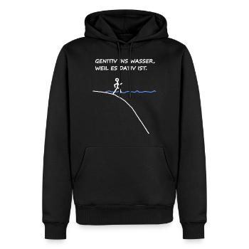 Genitiv Ins Wasser Weil Es Dativ Ist - Männer Premium Bio Hoodie - Schwarz - Vorne - Nico (187cm)