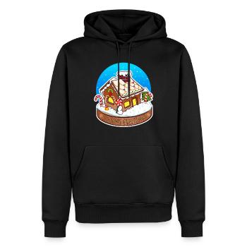 Lebkuchenhaus Humor Lebkuchen Haus Weihnachten - Männer Premium Bio Hoodie - Schwarz - Vorne - Nico (187cm)