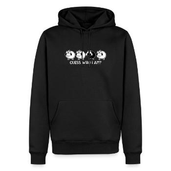 mouton noir humour - Sweat à capuche Premium bio Homme - noir - Devant - Nico (187cm)