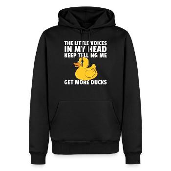 Canard en caoutchouc Canard en caoutchouc Canard en caoutchouc - Sweat à capuche Premium bio Homme - noir - Devant - Nico (187cm)