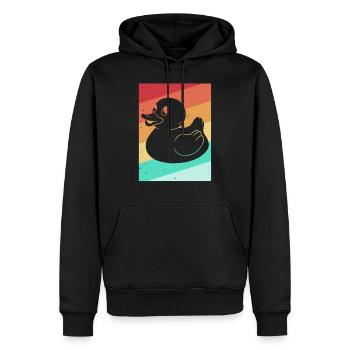 Canard en caoutchouc canard en caoutchouc baignade canard rétro - Sweat à capuche Premium bio Homme - noir - Devant - Nico (187cm)