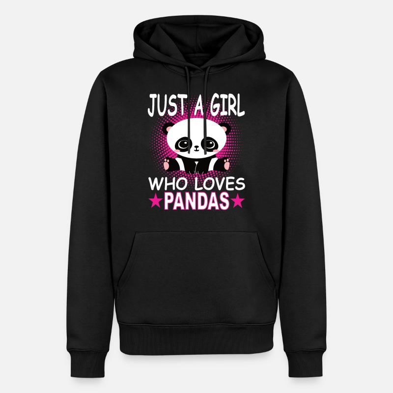 Panda - Männer Premium Bio Hoodie - Schwarz