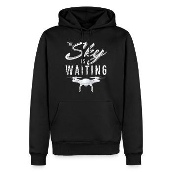 Sky is waiting - Drohne, Quadrocopter, Flug - Männer Premium Bio Hoodie - Schwarz - Vorne - Nico (187cm)