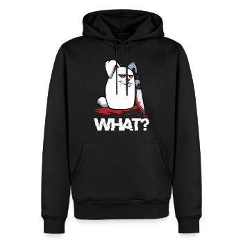 Hare - Men’s Premium Organic Hoodie - black - Front - Nico (187cm)