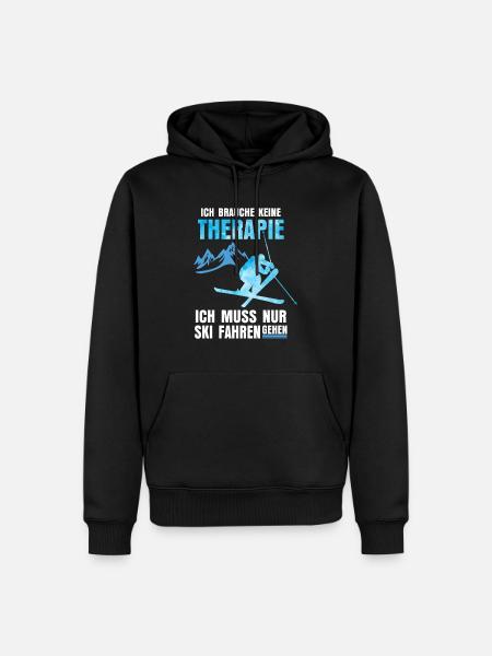 Ski Skier Therapie - Männer Premium Bio Hoodie - Schwarz