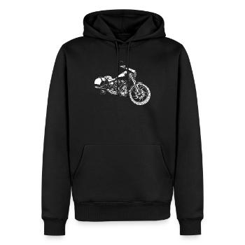 Moto, blanche - Sweat à capuche Premium bio Homme - noir - Devant - Nico (187cm)