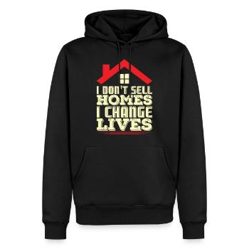 Immobilienmakler Makler Immobilien Spruch Geschenk - Männer Premium Bio Hoodie - Schwarz - Vorne - Nico (187cm)