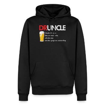 Oncle parrain parrain de boire de la bière - Sweat à capuche Premium bio Homme - noir - Devant - Nico (187cm)