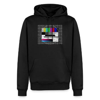 Testbild Oldschool 70er Fernsehen 80er Retro Motto - Männer Premium Bio Hoodie - Schwarz - Vorne - Nico (187cm)