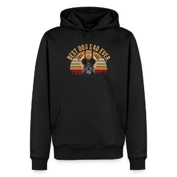 Meilleur cadeau rétro de papa pour chien - Sweat à capuche Premium bio Homme - noir - Devant - Nico (187cm)