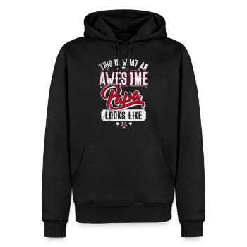 This is what an awesome Papa looks like - Vatertag - Sweat à capuche Premium bio Homme - noir - Devant - Nico (187cm)