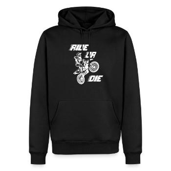 Motocross - Männer Premium Bio Hoodie - Schwarz - Vorne - Nico (187cm)