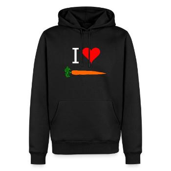 J'AIME LA CAROTTE - Sweat à capuche Premium bio Homme - noir - Devant - Nico (187cm)