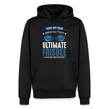 frisbee - Sweat à capuche Premium bio Homme - noir - Devant - Nico (187cm)