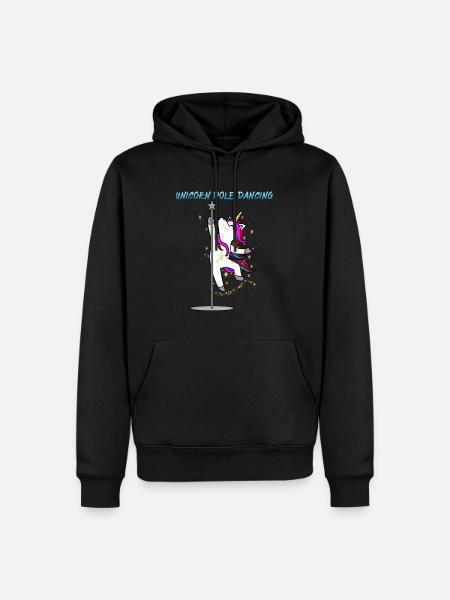 Einhorn Pole Dancing - Männer Premium Bio Hoodie - Schwarz