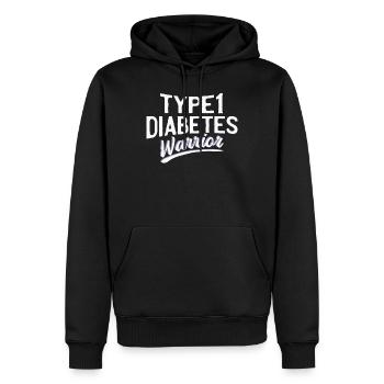 Type 1 Diabète Warrior chemise cadeau Diabétiques - Sweat à capuche Premium bio Homme - noir - Devant - Nico (187cm)