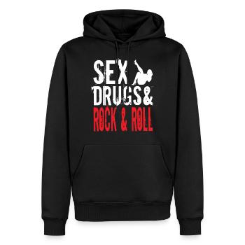 Rock and roll - Men’s Premium Organic Hoodie - black - Front - Nico (187cm)