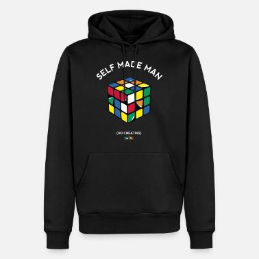 Rubik's Cube Self Made Man No Cheating - Sudadera con capucha prémium ecológica para hombre - negro
