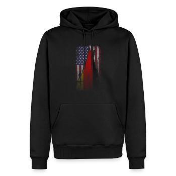 USA Allemagne Amérique drapeau cadeau - Sweat à capuche Premium bio Homme - noir - Devant - Nico (187cm)