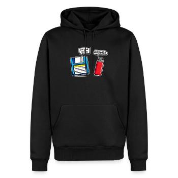 I am Your Father Dsikette USB-Stick Humor - Männer Premium Bio Hoodie - Schwarz - Vorne - Nico (187cm)