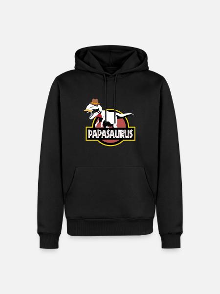 Papasaurus papa dinosaurs - Men’s Premium Organic Hoodie - black