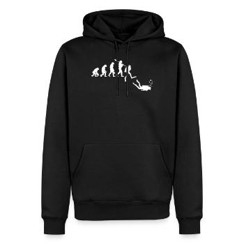 Taucher Evolution - Männer Premium Bio Hoodie - Schwarz - Vorne - Nico (187cm)