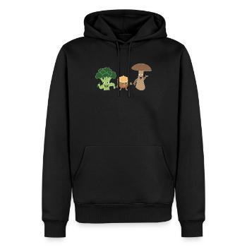 Brocoli Noyer Champignon Végétalien Végétarien Végétalien - Sweat à capuche Premium bio Homme - noir - Devant - Nico (187cm)