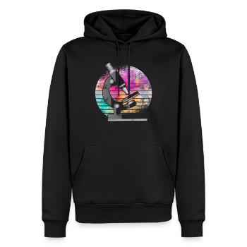 Microscope biology science medicine research - Men’s Premium Organic Hoodie - black - Front - Nico (187cm)