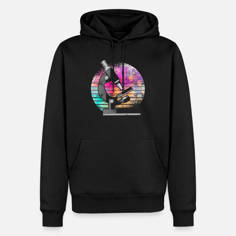 Microscope biologie science médecine recherche - Sweat à capuche Premium bio Homme - noir