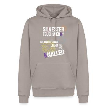 Silvester Neujahr - Männer Premium Bio Hoodie - Taupe - Vorne - Nico (187cm)