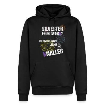 Silvester Neujahr - Männer Premium Bio Hoodie - Schwarz - Vorne - Nico (187cm)