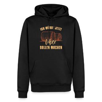 Ich würde jetzt lieber Heu Ballen machen - Männer Premium Bio Hoodie - Schwarz - Vorne - Nico (187cm)