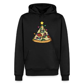Pizza Christmas Tree Pyramide - Männer Premium Bio Hoodie - Schwarz - Vorne - Nico (187cm)