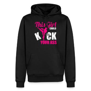 Karaté fille arts martiaux arts martiaux femmes cadeau - Sweat à capuche Premium bio Homme - noir - Devant - Nico (187cm)